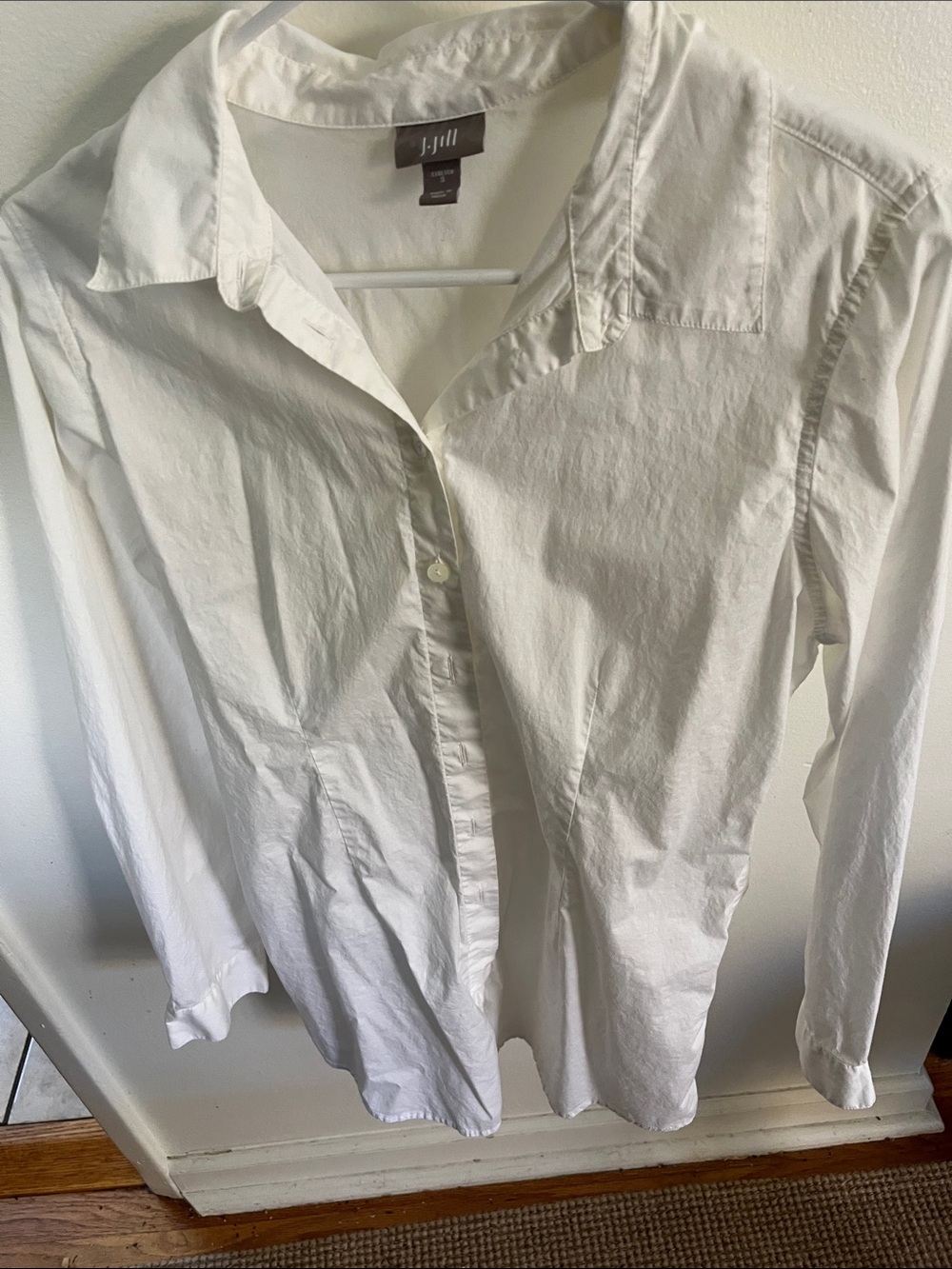 J. Jill White Button-Front Stretch Shirt